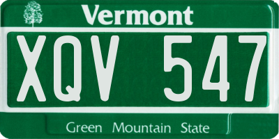 VT license plate XQV547