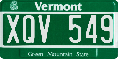 VT license plate XQV549