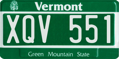 VT license plate XQV551