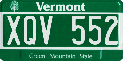 VT license plate XQV552