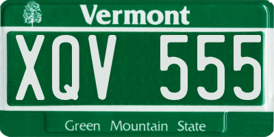 VT license plate XQV555