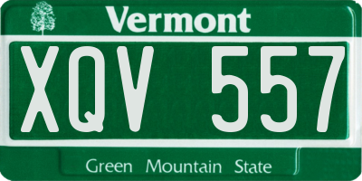 VT license plate XQV557