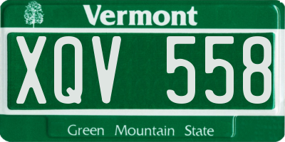 VT license plate XQV558