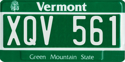 VT license plate XQV561