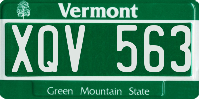 VT license plate XQV563
