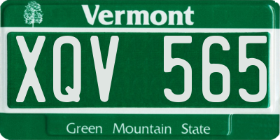 VT license plate XQV565