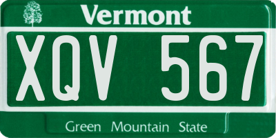 VT license plate XQV567