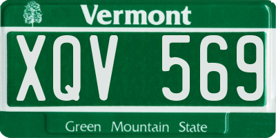 VT license plate XQV569