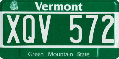 VT license plate XQV572