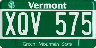 VT license plate XQV575
