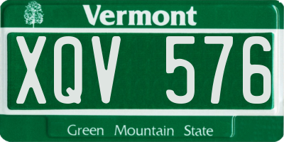 VT license plate XQV576