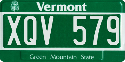 VT license plate XQV579