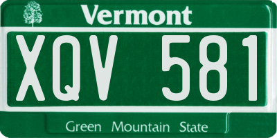 VT license plate XQV581