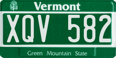 VT license plate XQV582