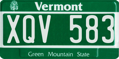 VT license plate XQV583
