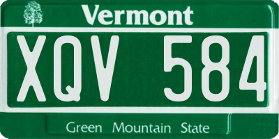 VT license plate XQV584