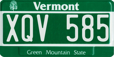 VT license plate XQV585