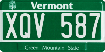 VT license plate XQV587