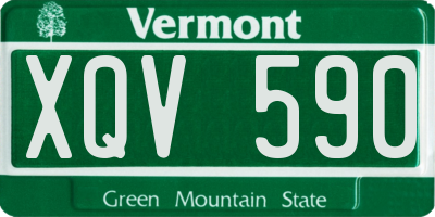 VT license plate XQV590
