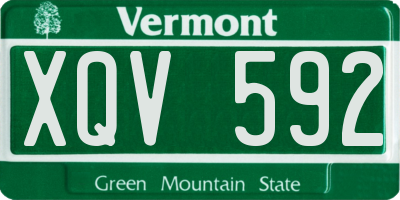 VT license plate XQV592