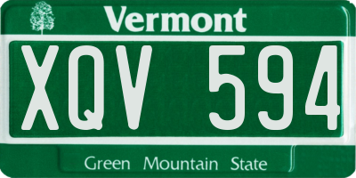 VT license plate XQV594