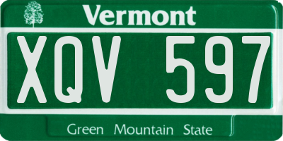 VT license plate XQV597