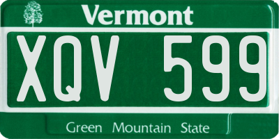 VT license plate XQV599