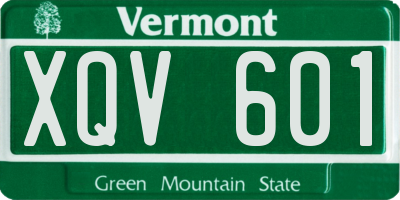 VT license plate XQV601