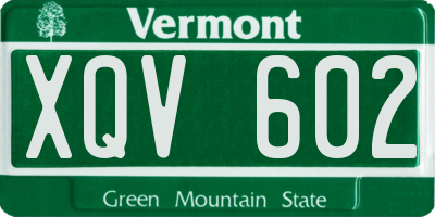 VT license plate XQV602