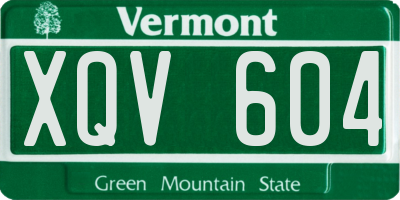 VT license plate XQV604