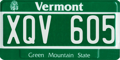 VT license plate XQV605