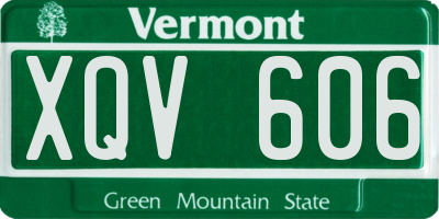 VT license plate XQV606