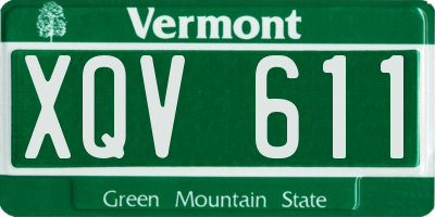 VT license plate XQV611