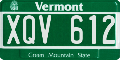 VT license plate XQV612