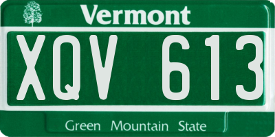 VT license plate XQV613