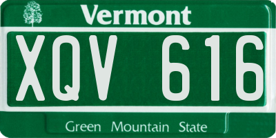 VT license plate XQV616