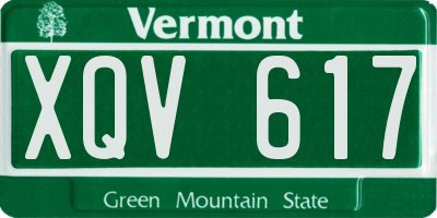 VT license plate XQV617