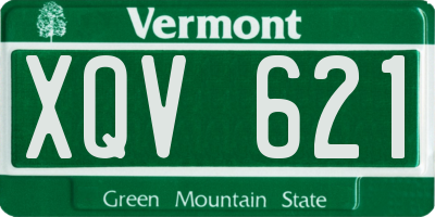 VT license plate XQV621