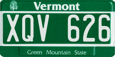 VT license plate XQV626