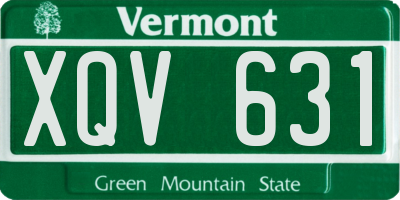 VT license plate XQV631