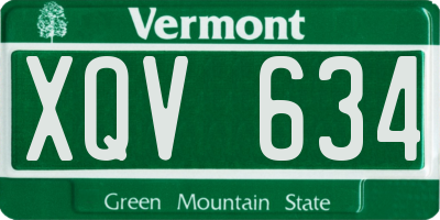 VT license plate XQV634