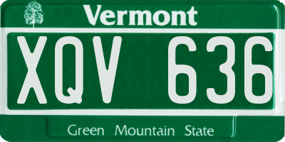 VT license plate XQV636