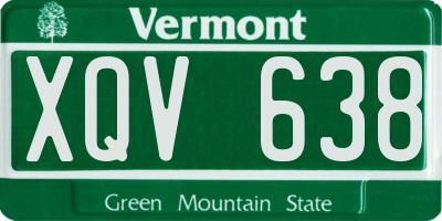 VT license plate XQV638