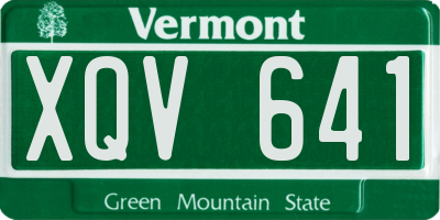 VT license plate XQV641