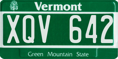 VT license plate XQV642