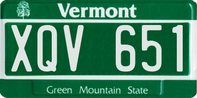 VT license plate XQV651