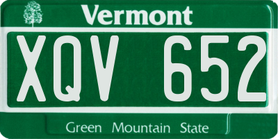 VT license plate XQV652