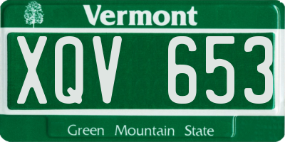 VT license plate XQV653