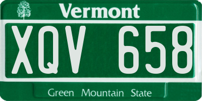 VT license plate XQV658