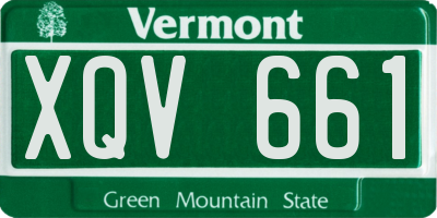 VT license plate XQV661